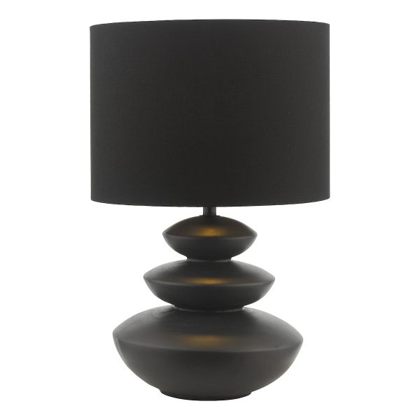 Discus Ceramic Table Lamp Black With Shade - Image 5