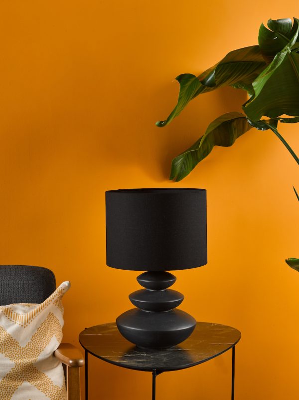 Discus Ceramic Table Lamp Black With Shade - Image 7