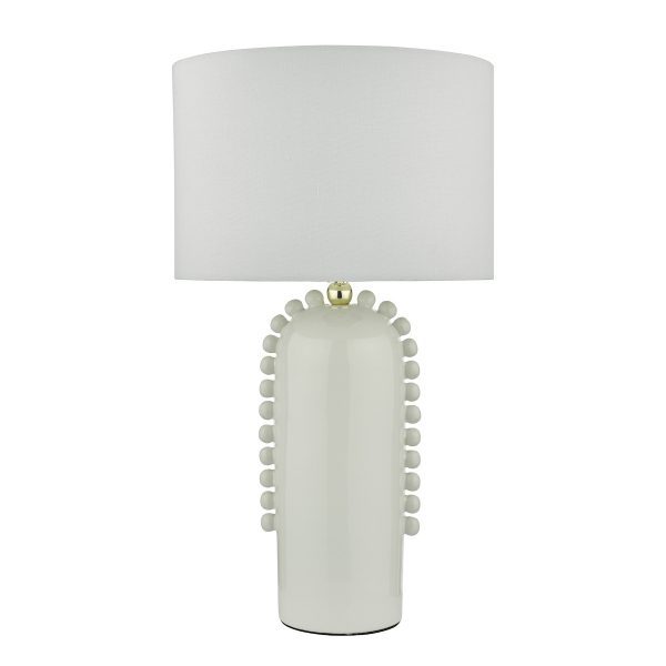 Dolce Table Lamp White Ceramic With Shade - Image 2