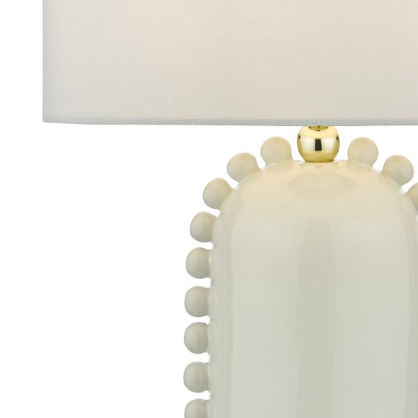 Dolce Table Lamp White Ceramic With Shade - Image 3