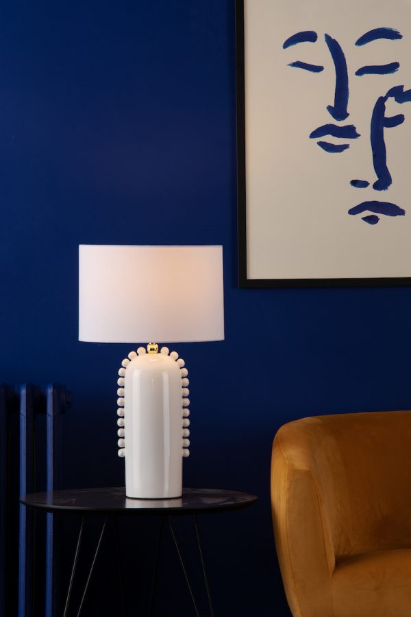 Dolce Table Lamp White Ceramic With Shade - Image 4