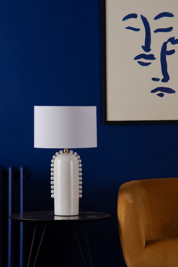 Dolce Table Lamp White Ceramic With Shade - Image 5