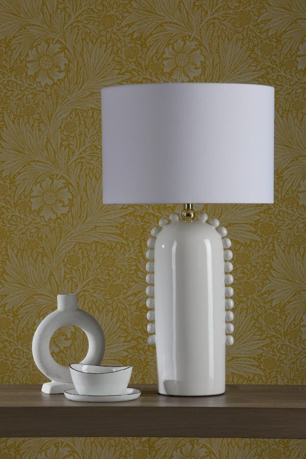 Dolce Table Lamp White Ceramic With Shade - Image 7