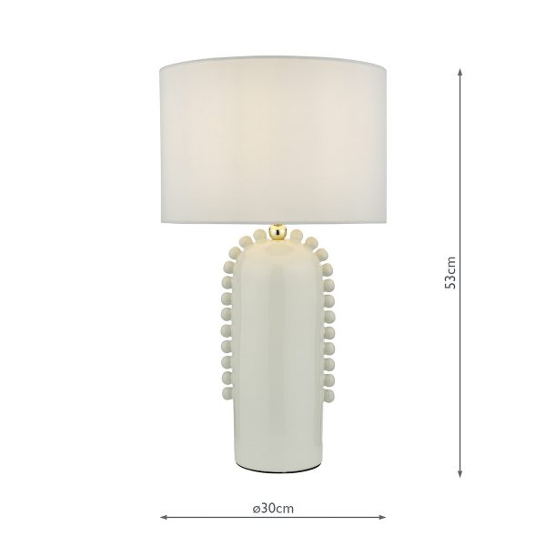 Dolce Table Lamp White Ceramic With Shade - Image 8