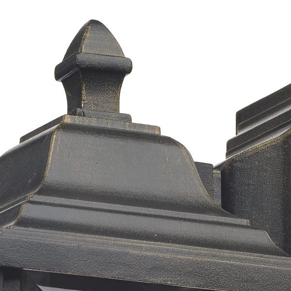 Doyle Outdoor Wall Light Black/Gold Glass IP44 - Image 2