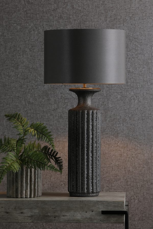Dugan Table Lamp Black Volcanic Glaze Base Only - Image 4