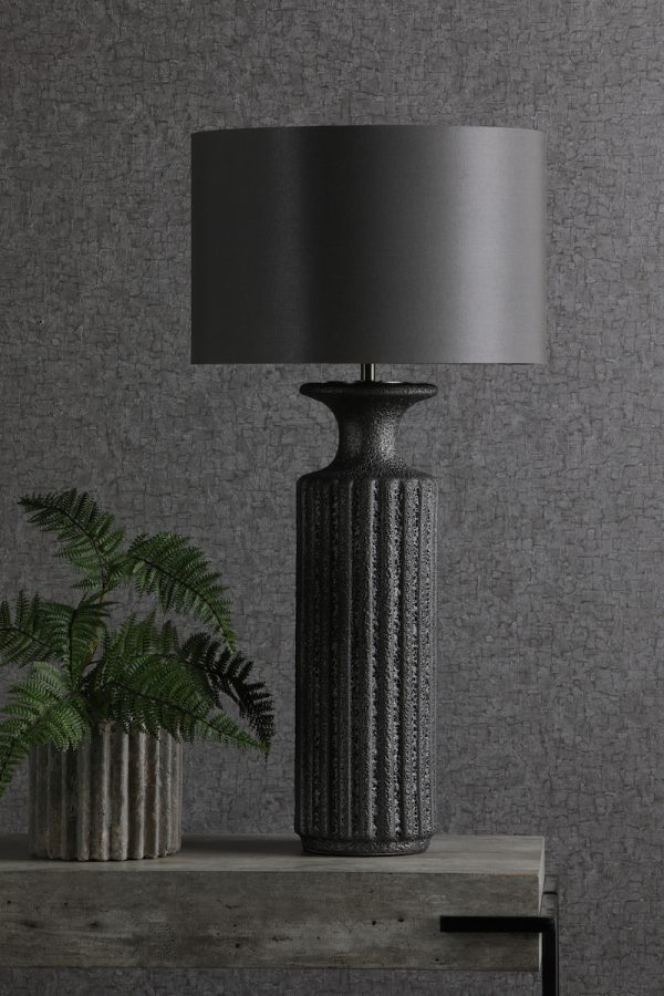 Dugan Table Lamp Black Volcanic Glaze Base Only - Image 5