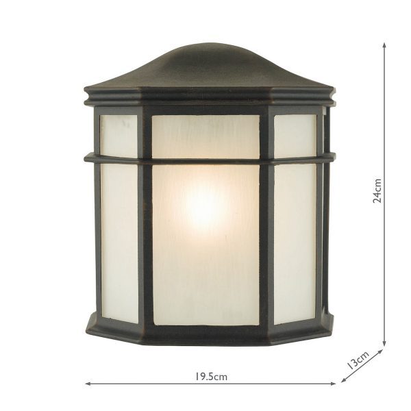 Dulbecco Outdoor Wall Light Black Opal Acrylic IP44 - Image 7