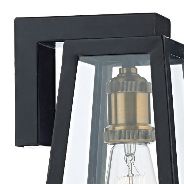 Duval Outdoor Wall Light Black Glass IP43 - Image 2
