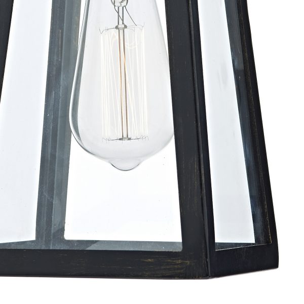 Duval Outdoor Wall Light Black Glass IP43 - Image 3