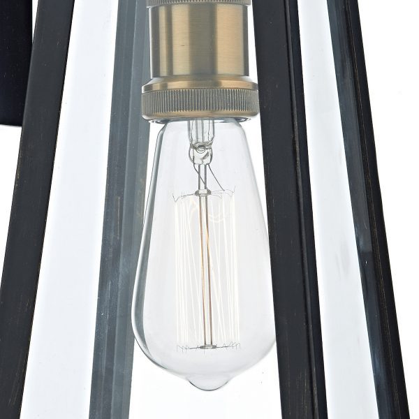 Duval Outdoor Wall Light Black Glass IP43 - Image 4