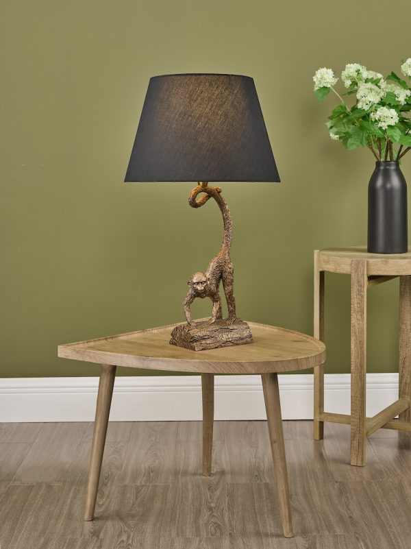 Dwayne Monkey Table Lamp Bronze With Shade - Image 5