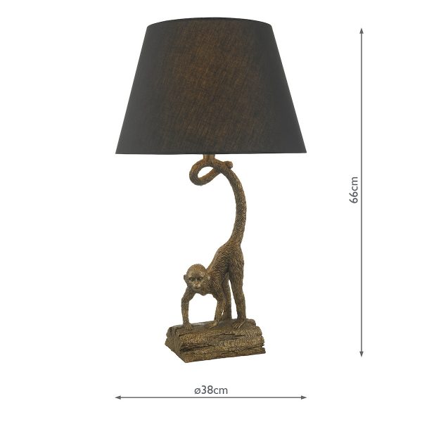 Dwayne Monkey Table Lamp Bronze With Shade - Image 7