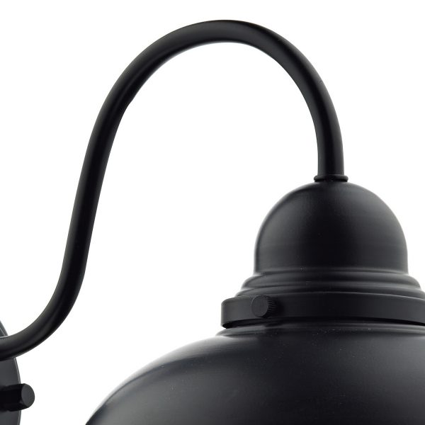 Dynamo Outdoor Wall Light Matt Black Glass IP44 - Image 4