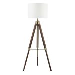 Easel Tripod Floor Lamp Dark Wood Antique Brass Base Only