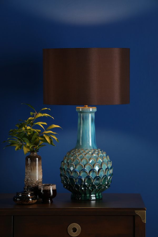 Edlyn Table Lamp Blue Reactive Glaze Base Only - Image 4