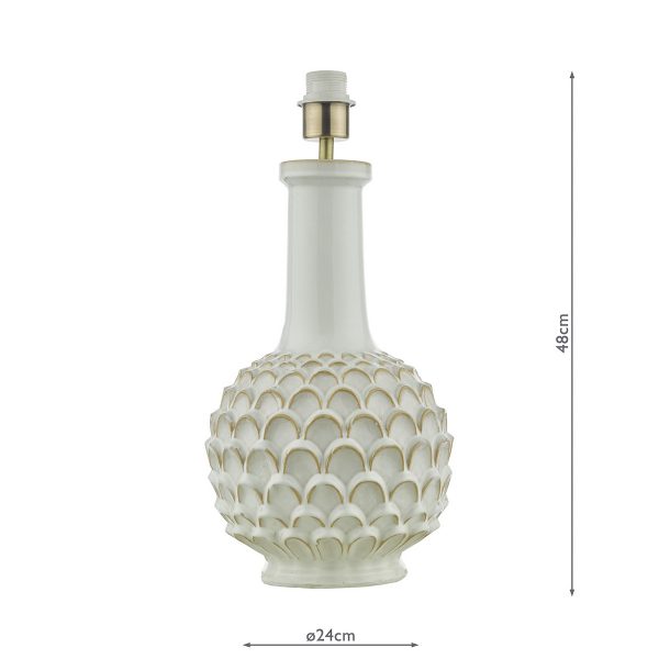 Edlyn Table Lamp White Reactive Glaze Base Only - Image 6