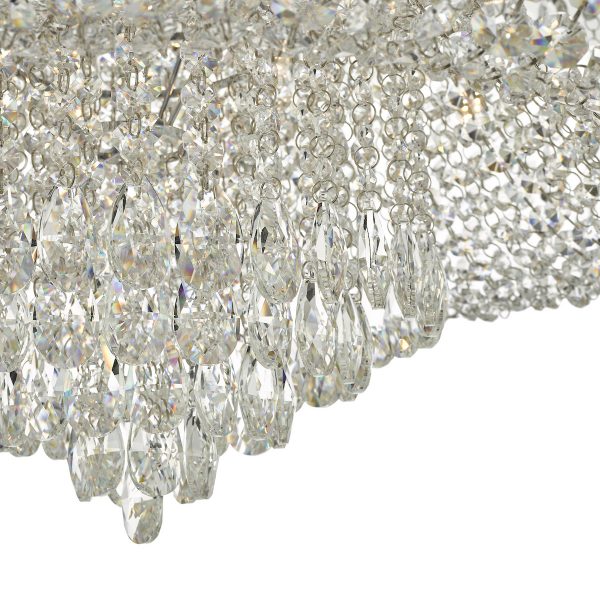 Eitan 12 Light Beaded Flush Clear and Polished Chrome - Image 4