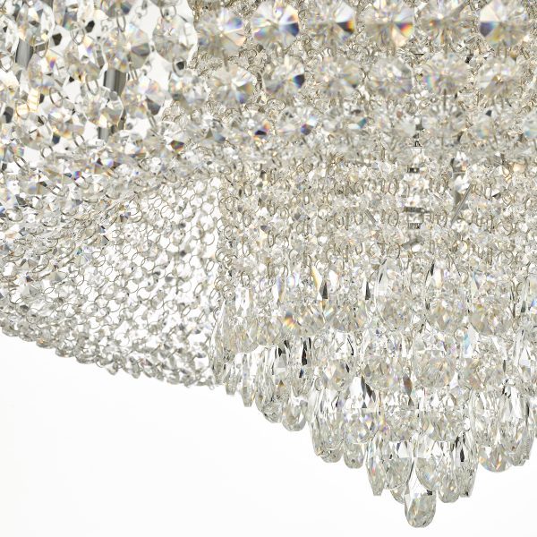 Eitan 12 Light Beaded Flush Clear and Polished Chrome - Image 5