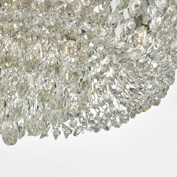 Eitan 9 Light Beaded Flush Clear and Polished Chrome - Image 3