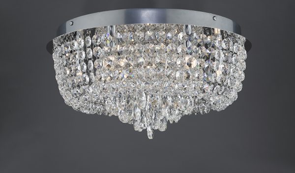 Eitan 9 Light Beaded Flush Clear and Polished Chrome - Image 5