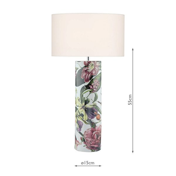 Elana Table Lamp Tropical Print Ceramic Base Only - Image 5