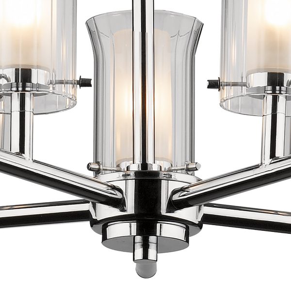 Elba Bathroom 5 Light Semi Flush Polished Chrome IP44 - Image 3