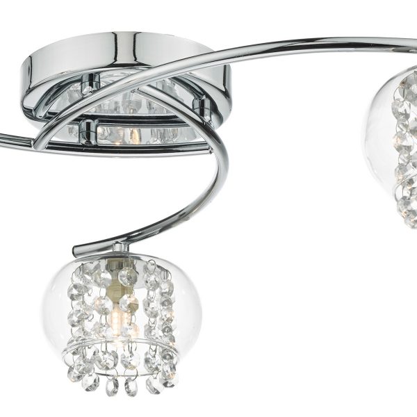 Elma 3 Light Semi Flush Polished Chrome Glass - Image 3