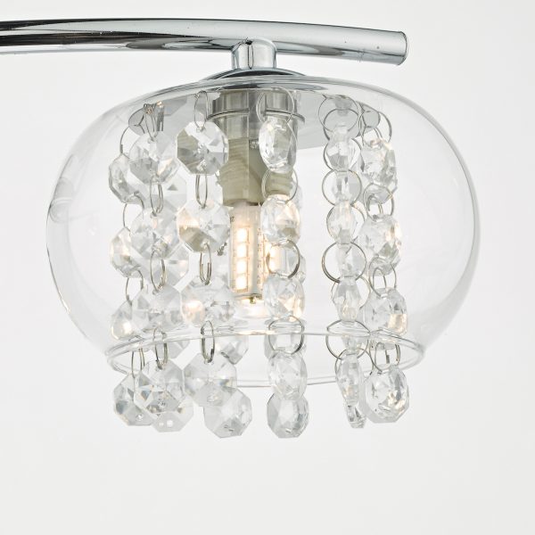 Elma 3 Light Semi Flush Polished Chrome Glass - Image 5