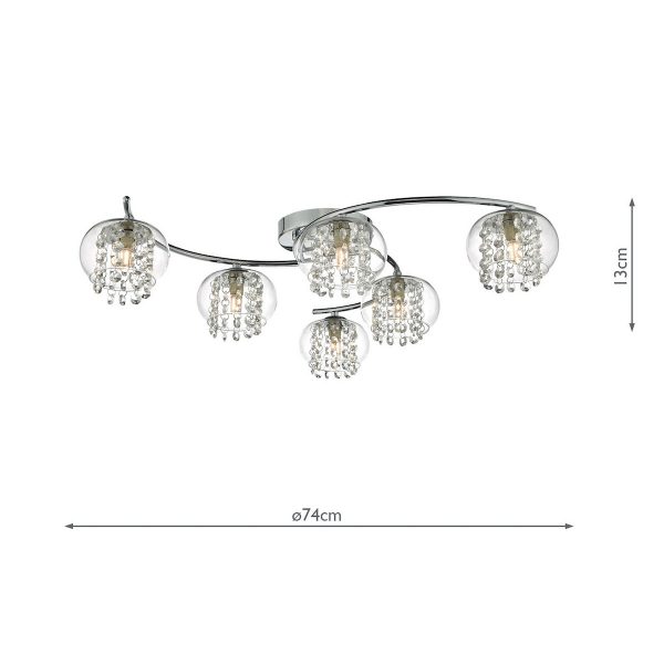 Elma 6lt Semi Flush Polished Chrome & Crystal - Image 4