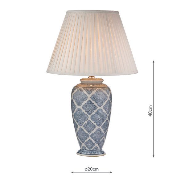 Ely Table Lamp Blue/White Base Only - Image 6