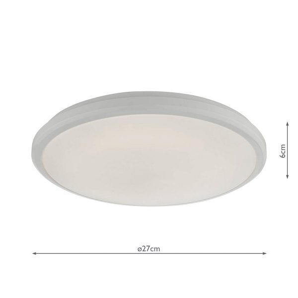 Emmett Bathroom Flush White Acrylic IP44 LED - Image 3