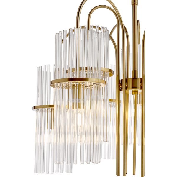 Eniola 9 Light Pendant Natural Brass and Glass - Image 4