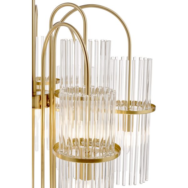 Eniola 9 Light Pendant Natural Brass and Glass - Image 5