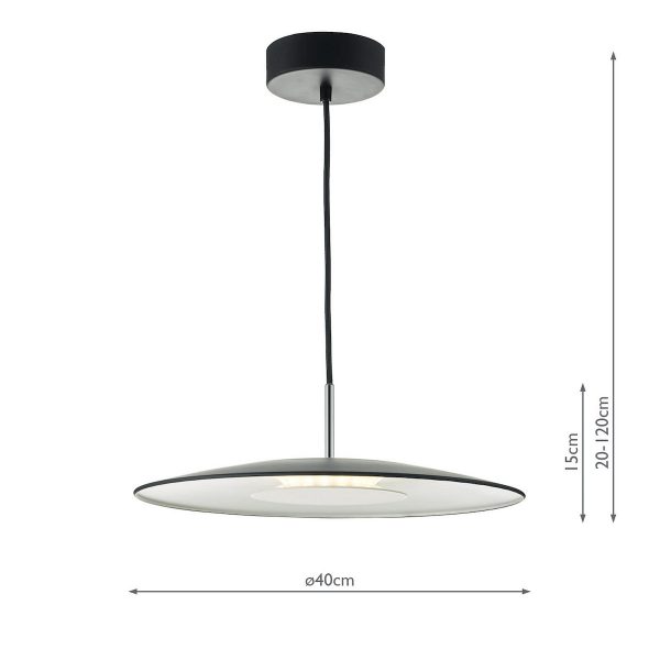 Enoch Pendant Matt Black & Stainless Steel LED - Image 6