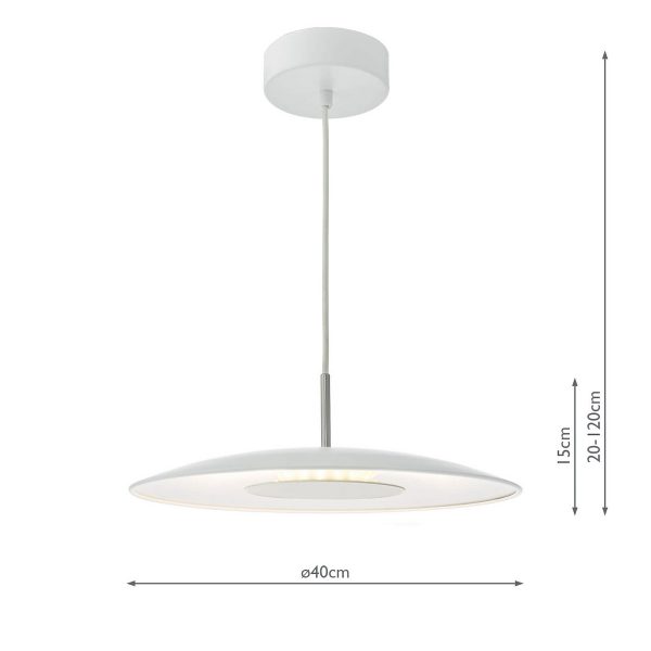 Enoch Pendant White Stainless Steel LED - Image 6