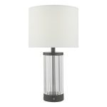 Enrico Rechargeable Table Lamp Satin Black and Glass With Shade LED
