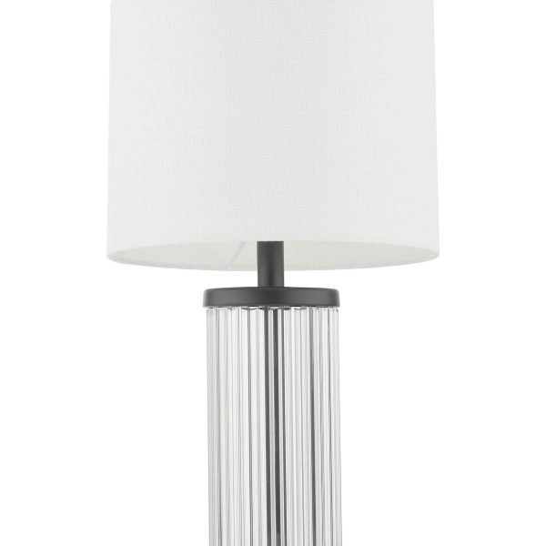 Enrico Rechargeable Table Lamp Satin Black and Glass With Shade LED - Image 3