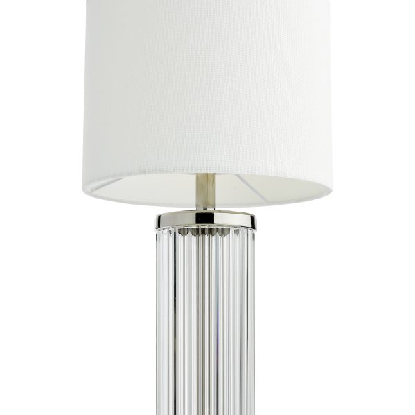 Enrico Rechargeable Table Lamp Polished Nickel and Glass With Shade LED - Image 3