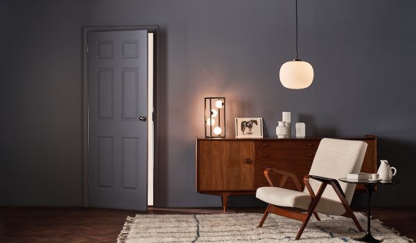 Ensio 4 Light Table Lamp Matt Black & Opal Glass - Image 4
