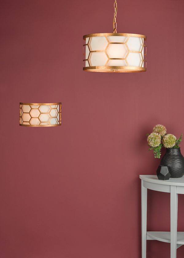 Epstein 3 Light Pendant Gold With Ivory Shade - Image 3