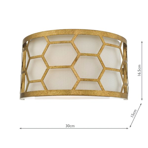Epstein 1 Light Wall Light Gold & Ivory - Image 4