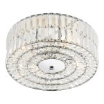 Errol Crystal Semi Flush Fitting Polished Chrome