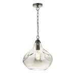 Esarosa 1 Light Pendant Black Chrome And Smoked Glass