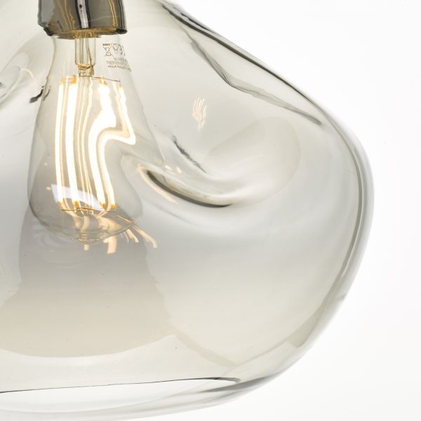 Esarosa 1 Light Pendant Black Chrome And Smoked Glass - Image 3