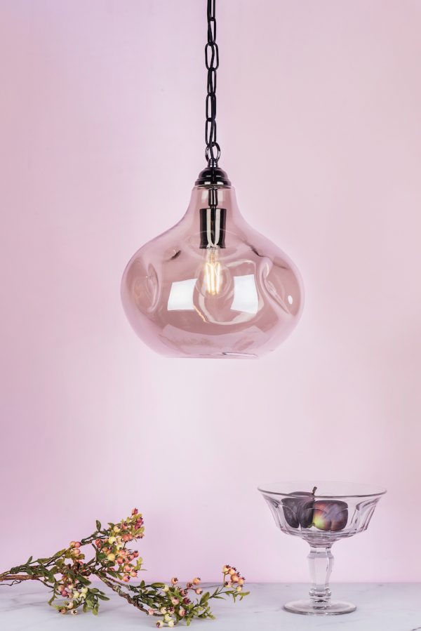 Esarosa 1 Light Pendant Black Chrome And Smoked Glass - Image 4