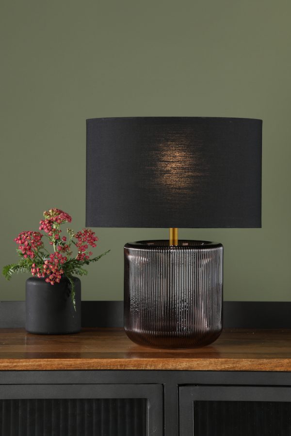 Etan Table Lamp Purple Glass With Shade - Image 3