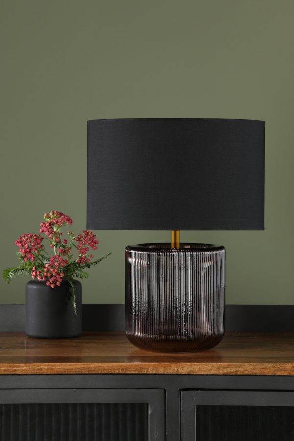 Etan Table Lamp Purple Glass With Shade - Image 4