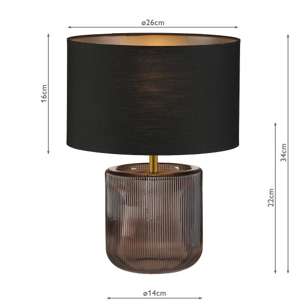 Etan Table Lamp Purple Glass With Shade - Image 5