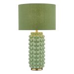 Etzel Table Lamp Green Antique Brass With Shade